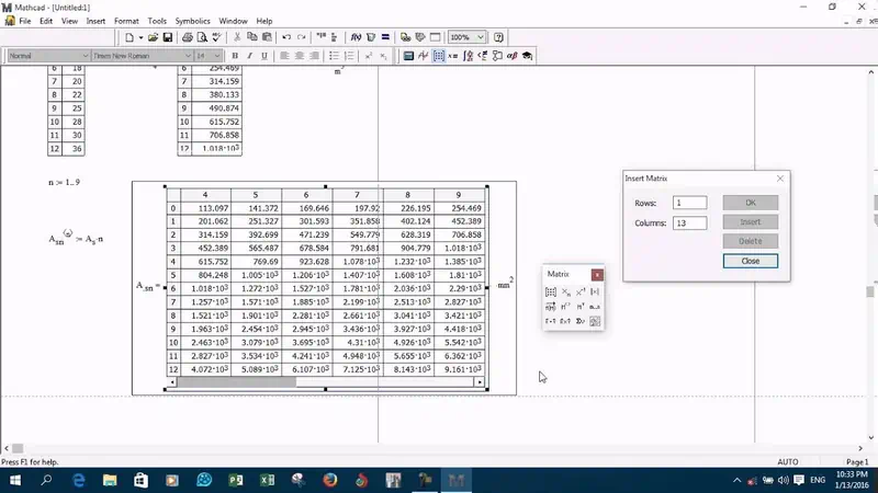 Работа с приложением Mathcad 15