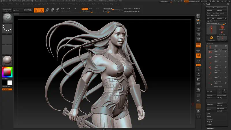 Работа с программой ZBrush