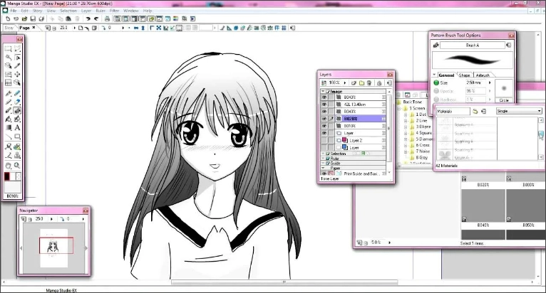 Интерфейс Manga Studio EX