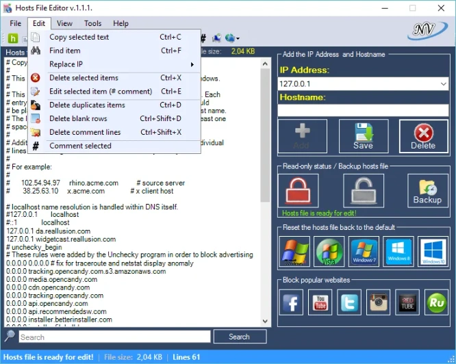 Hosts File Editor+