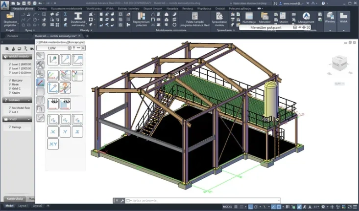 Интерфейс Autodesk Advance Steel