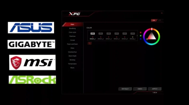 Интерфейс ADATA XPG RGB