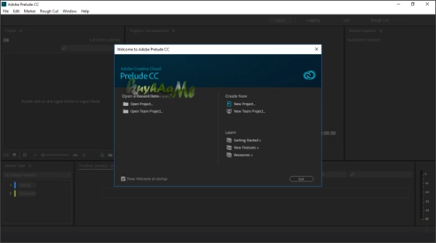 Интерфейс Adobe Prelude CC