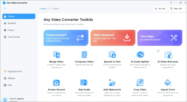 Интерфейс Any Video Converter