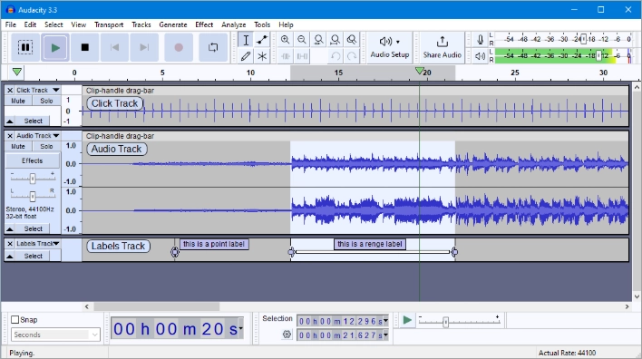Интерфейс Audacity