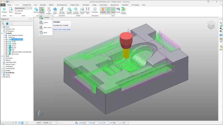 Интерфейс Autodesk FeatureCAM