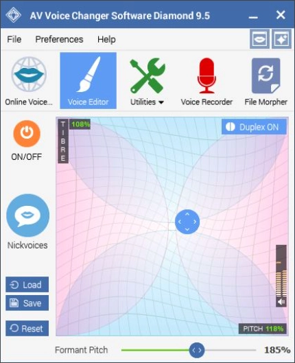 Интерфейс AV Voice Changer Diamond