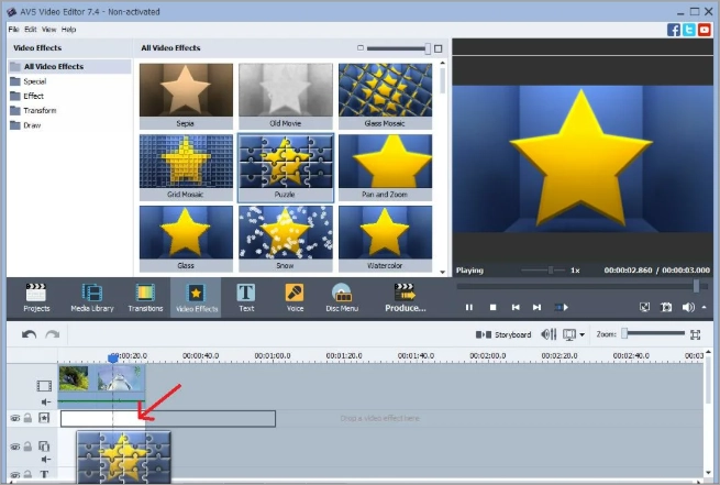 Интерфейс AVS Video Editor