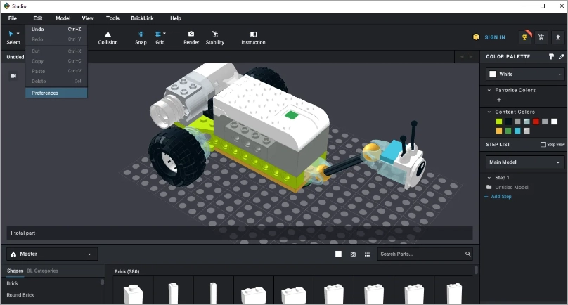 Интерфейс Bricklink Studio