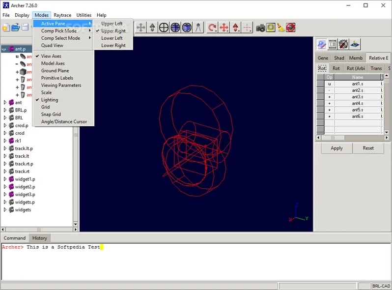 Интерфейс BRL-CAD Archer