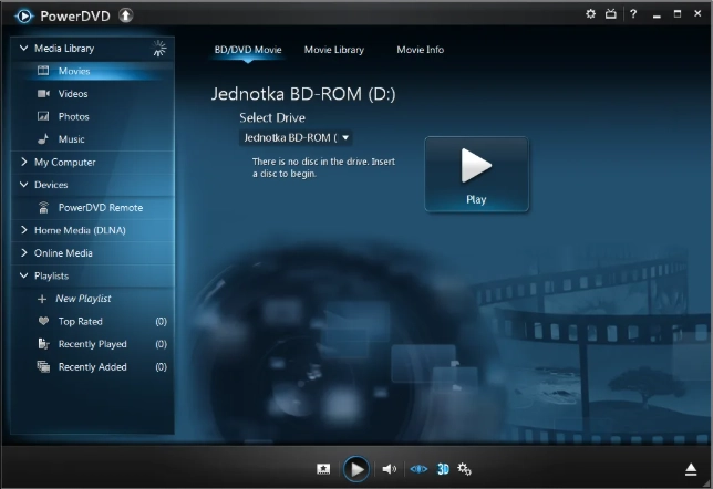 Интерфейс CyberLink PowerDVD