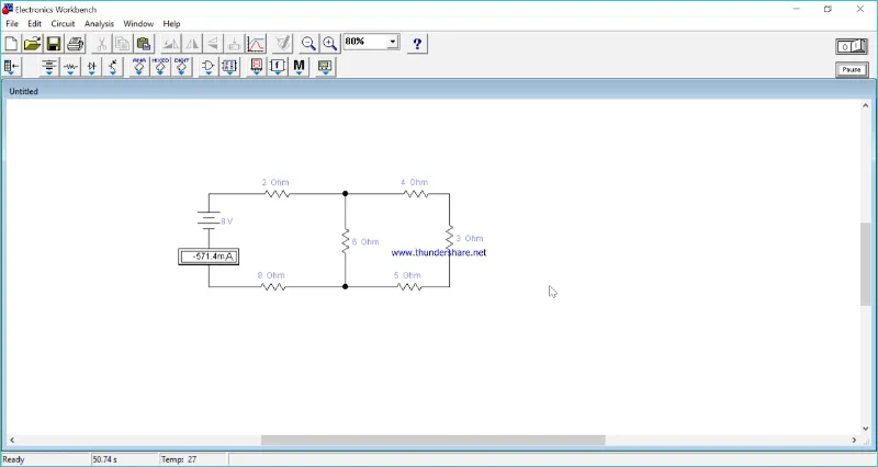 Интерфейс Electronics Workbench