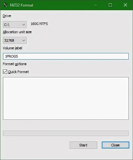 Интерфейс FAT32format