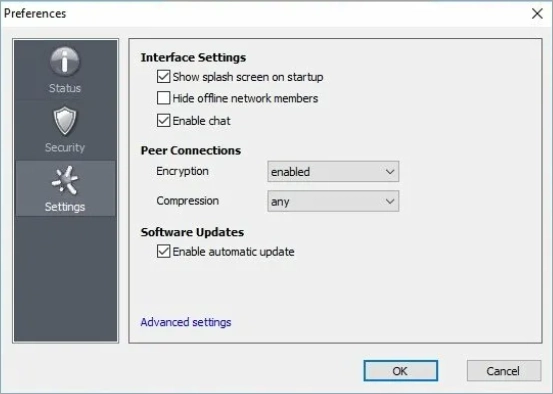 Интерфейс Hamachi