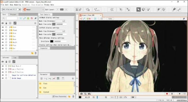 Интерфейс Live2D Cubism