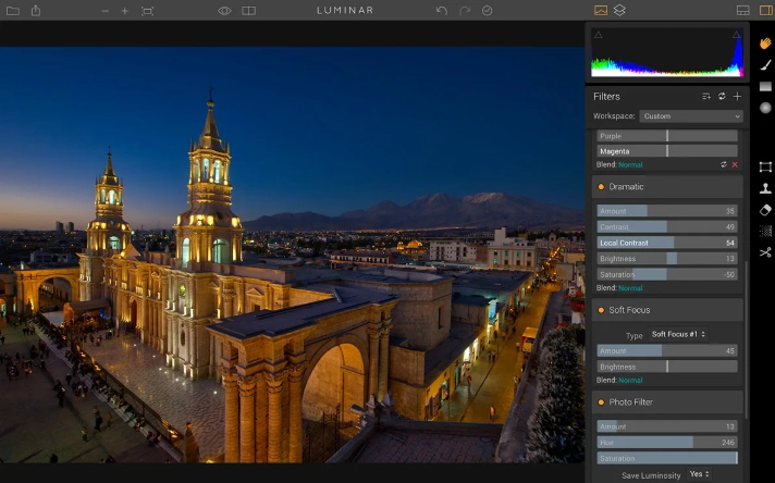 Интерфейс Luminar AI