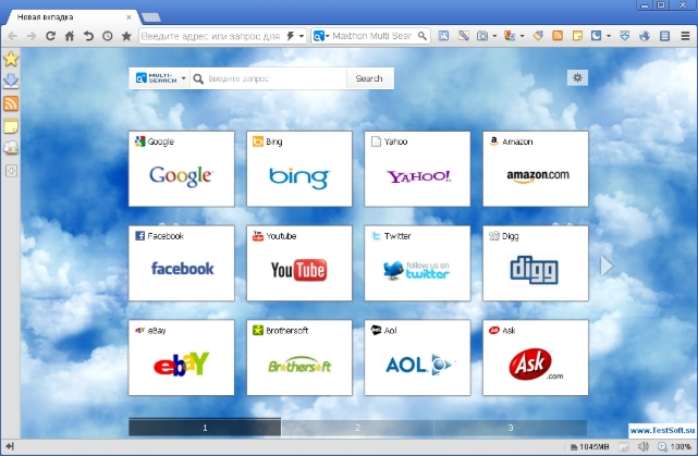 Интерфейс Maxthon Browser