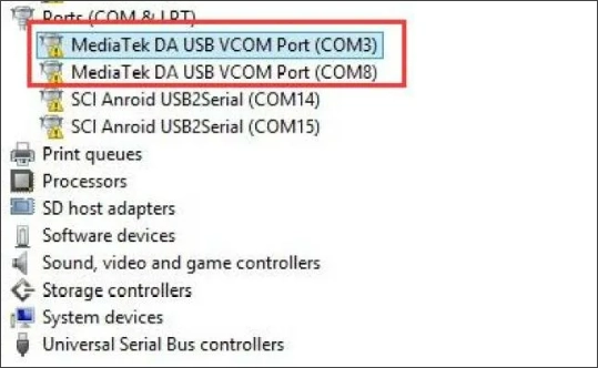 Интерфейс MediaTek USB VCOM