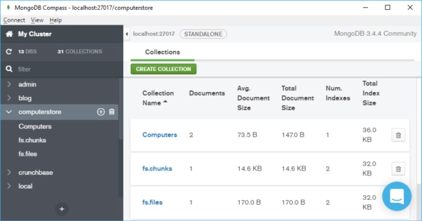 Интерфейс MongoDB