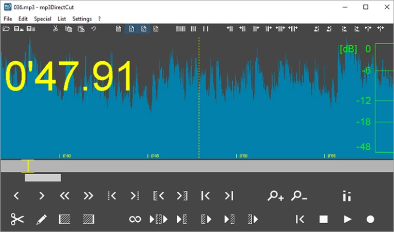 Интерфейс mp3DirectCut