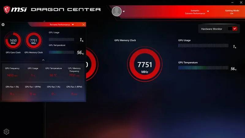 Интерфейс MSI Dragon Center_11zon