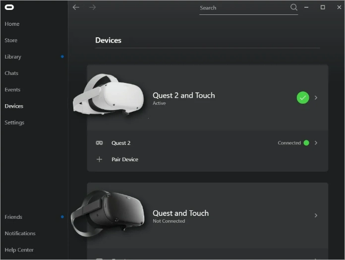 Интерфейс Oculus
