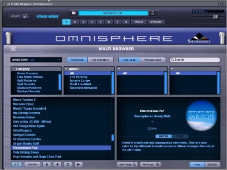 Интерфейс Омнисфера для FL Studio