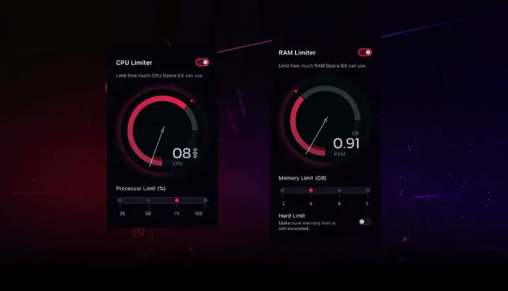 Интерфейс Opera GX