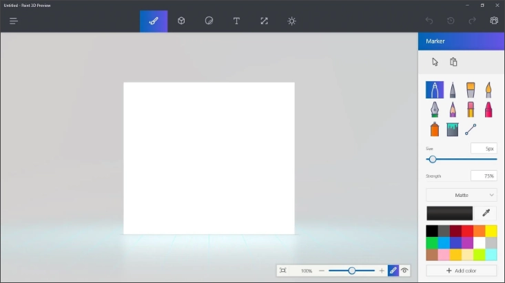 Интерфейс Paint 3D