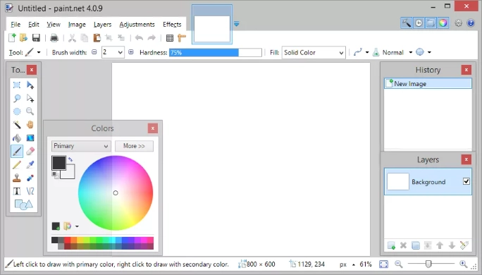 Интерфейс Paint.NET
