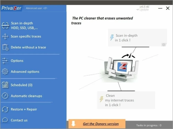 Интерфейс PrivaZer