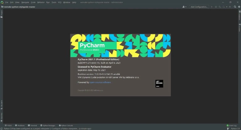 Интерфейс PyCharm