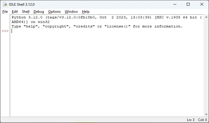 Интерфейс Python IDLE