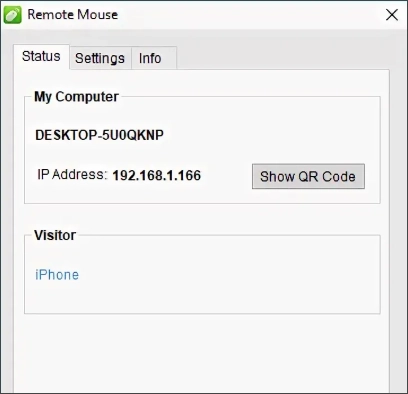 Интерфейс Remote Mouse