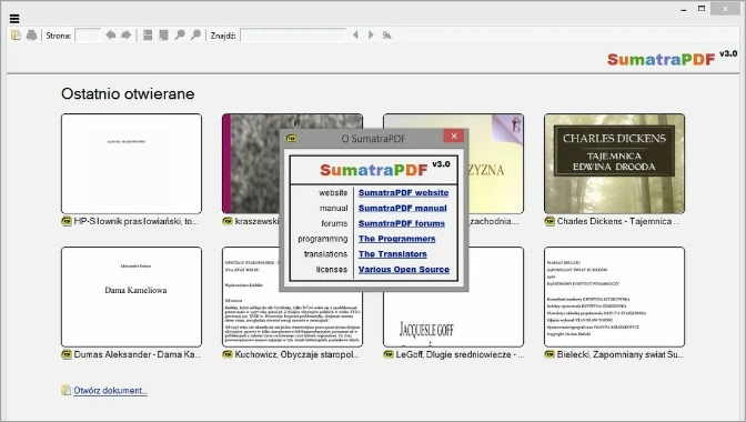 Интерфейс Sumatra PDF