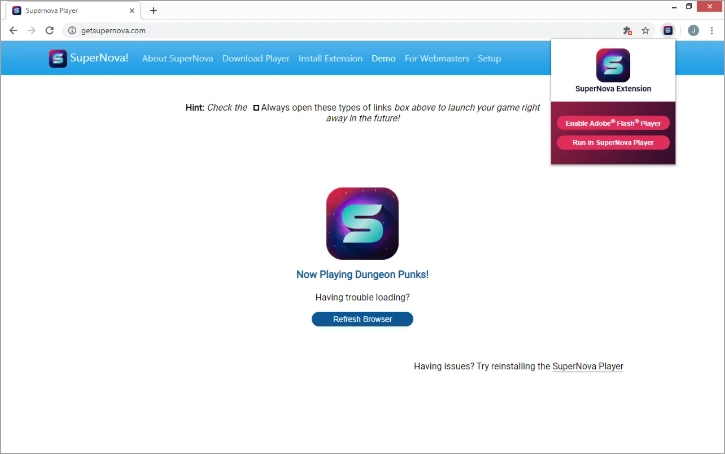 Интерфейс SuperNova Flash Player