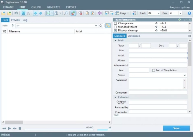 Интерфейс TagScanner