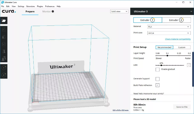 Интерфейс UltiMaker Cura
