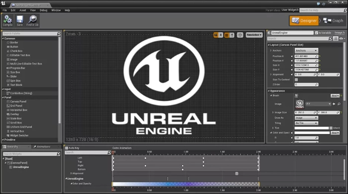 Интерфейс Unreal Engine