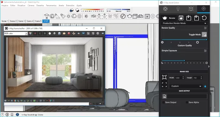 Интерфейс V-Ray for SketchUp