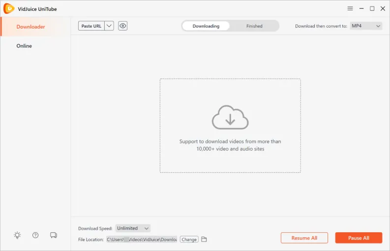 Интерфейс VidJuice UniTube