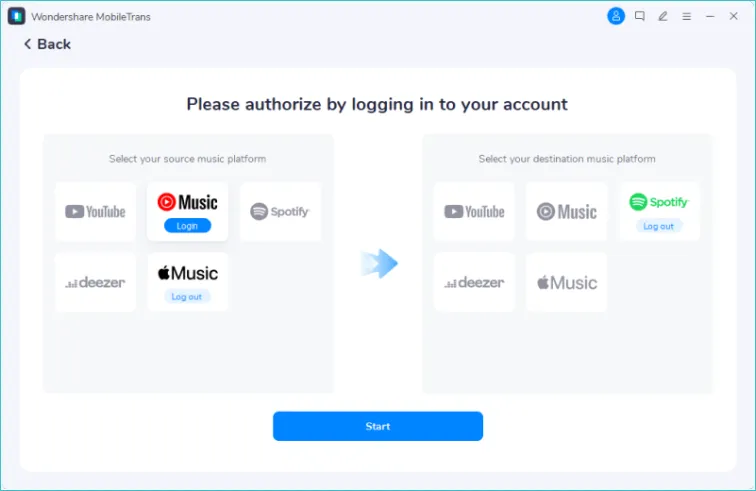 Интерфейс Wondershare MobileTrans